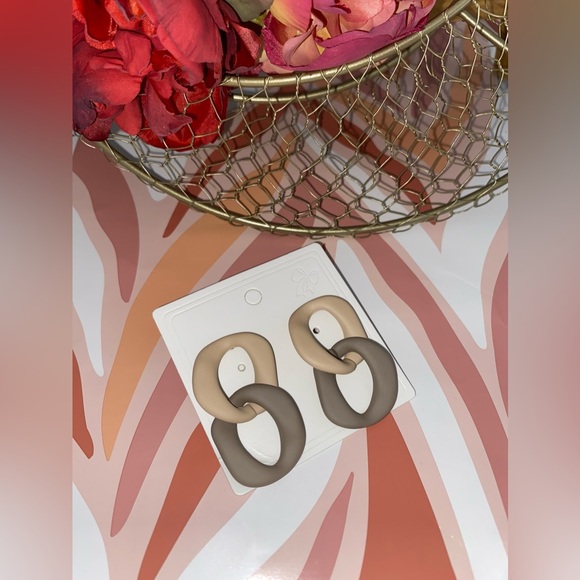 Color Block Chain Link Earrings - Picture 5 of 6